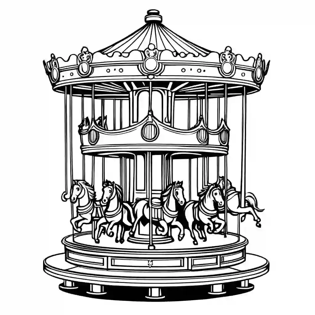 Carousel coloring pages